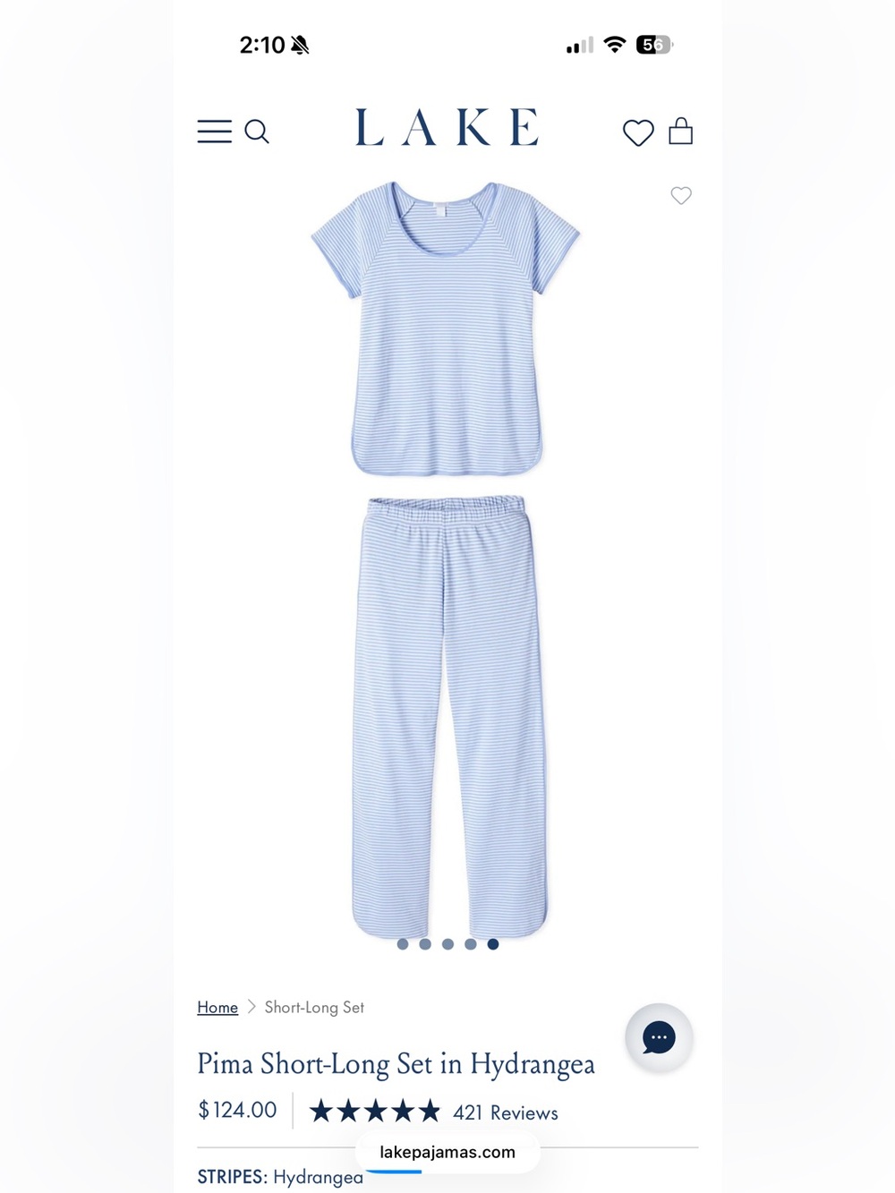 Light Blue Striped Short-Sleeve Pajama Set for Women